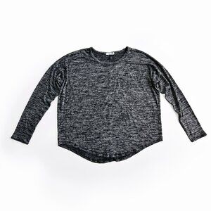 rag & bone JEAN Black and White Long Sleeve Heathered Shirt-Size L